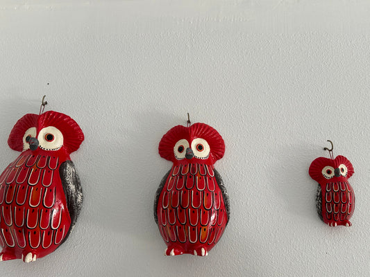 Guatemala Hand Painted Owl Set