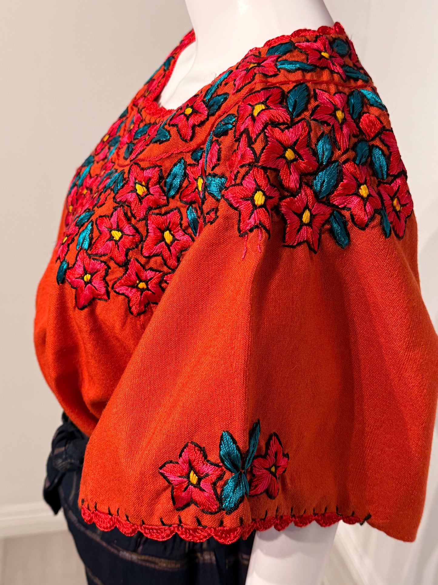 Women's Guatemalan Embroidered Huipil Blouse