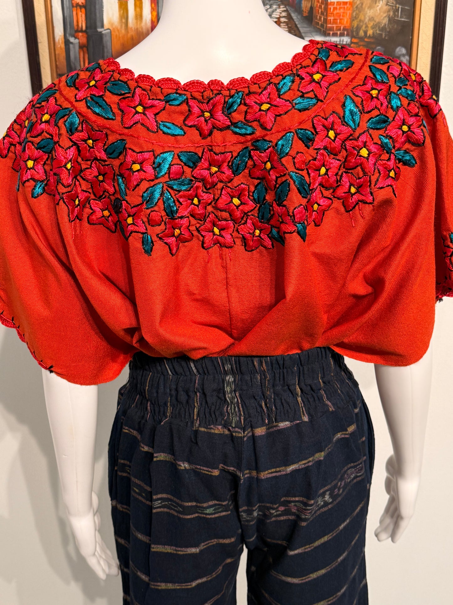 Women's Guatemalan Embroidered Huipil Blouse