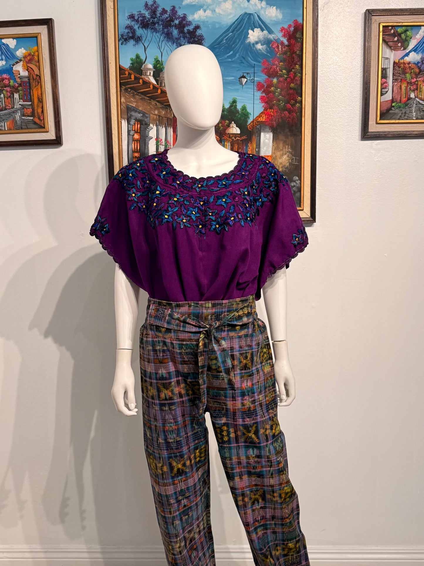 Women's Guatemalan Embroidered Huipil Blouse