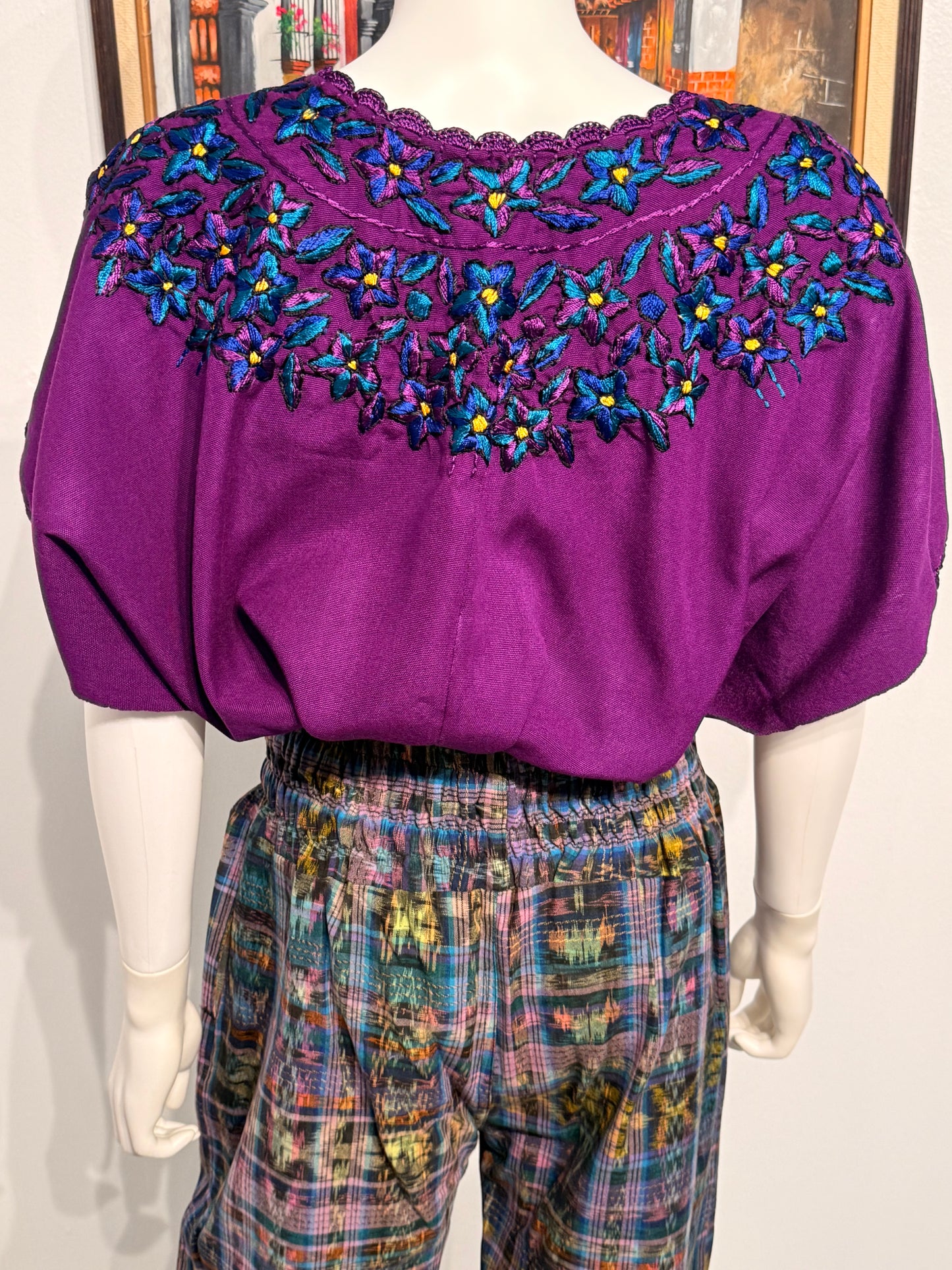 Women's Guatemalan Embroidered Huipil Blouse