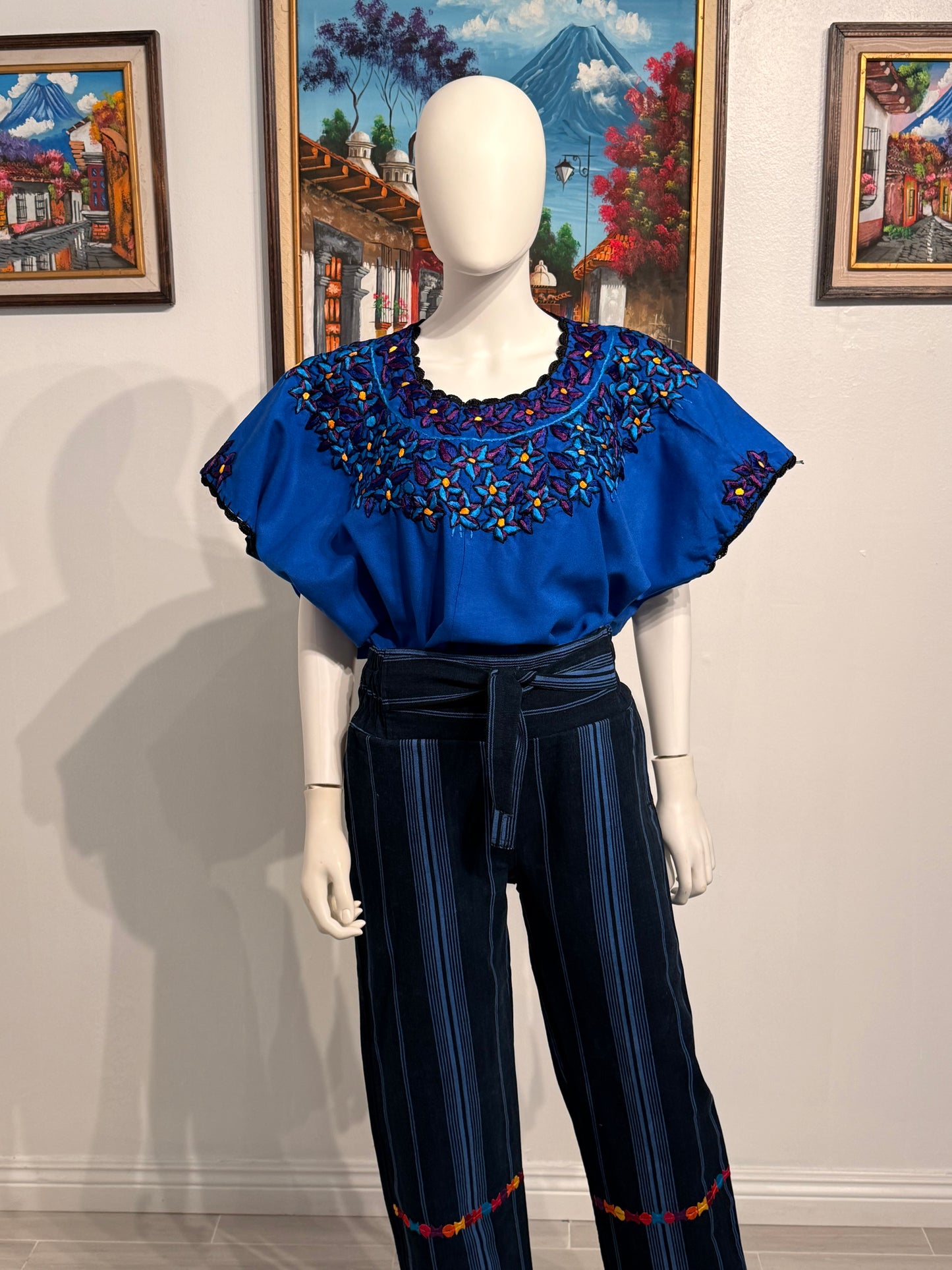Women's Guatemalan Embroidered Huipil Blouse