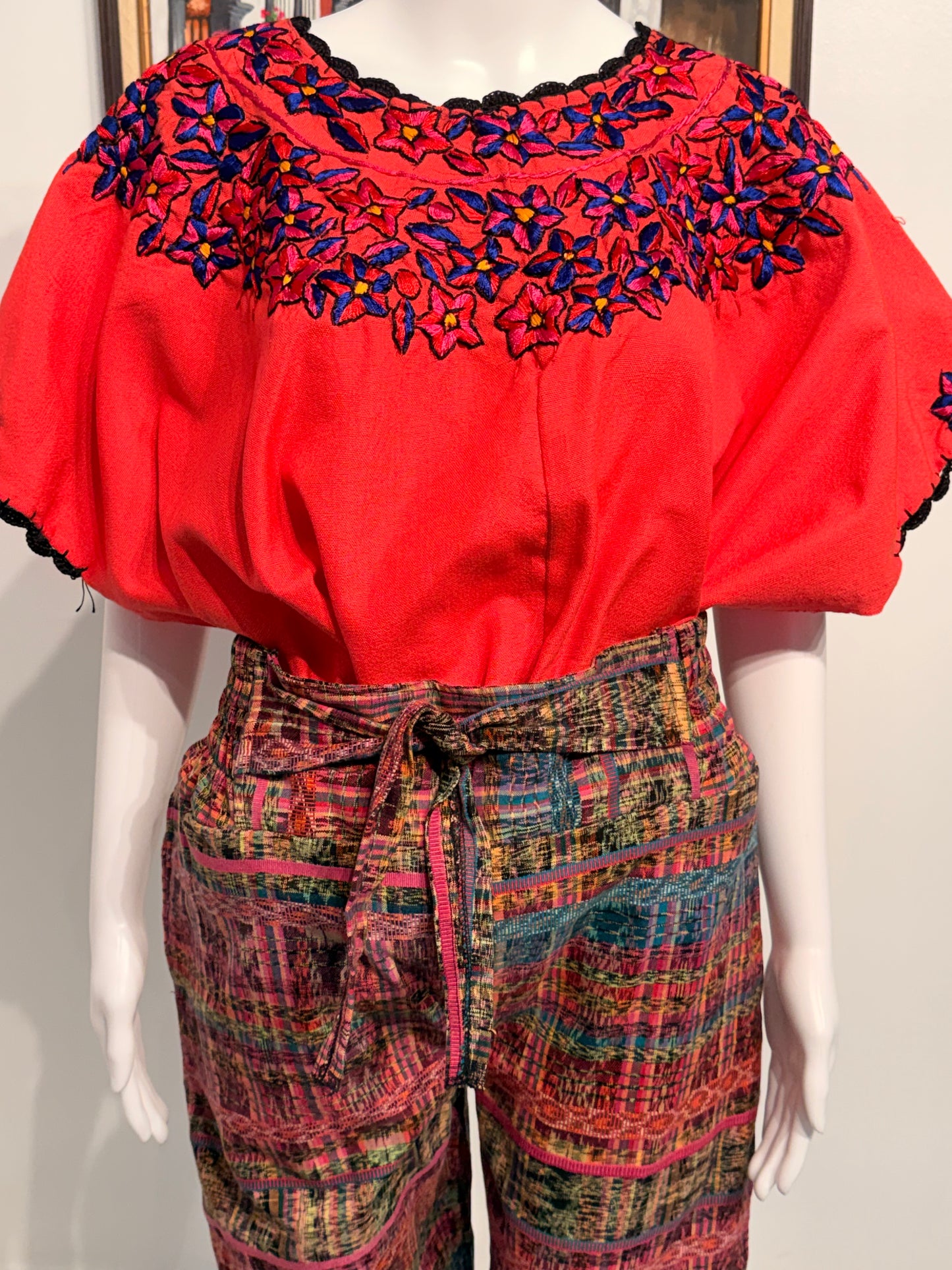 Women's Guatemalan Embroidered Huipil Blouse