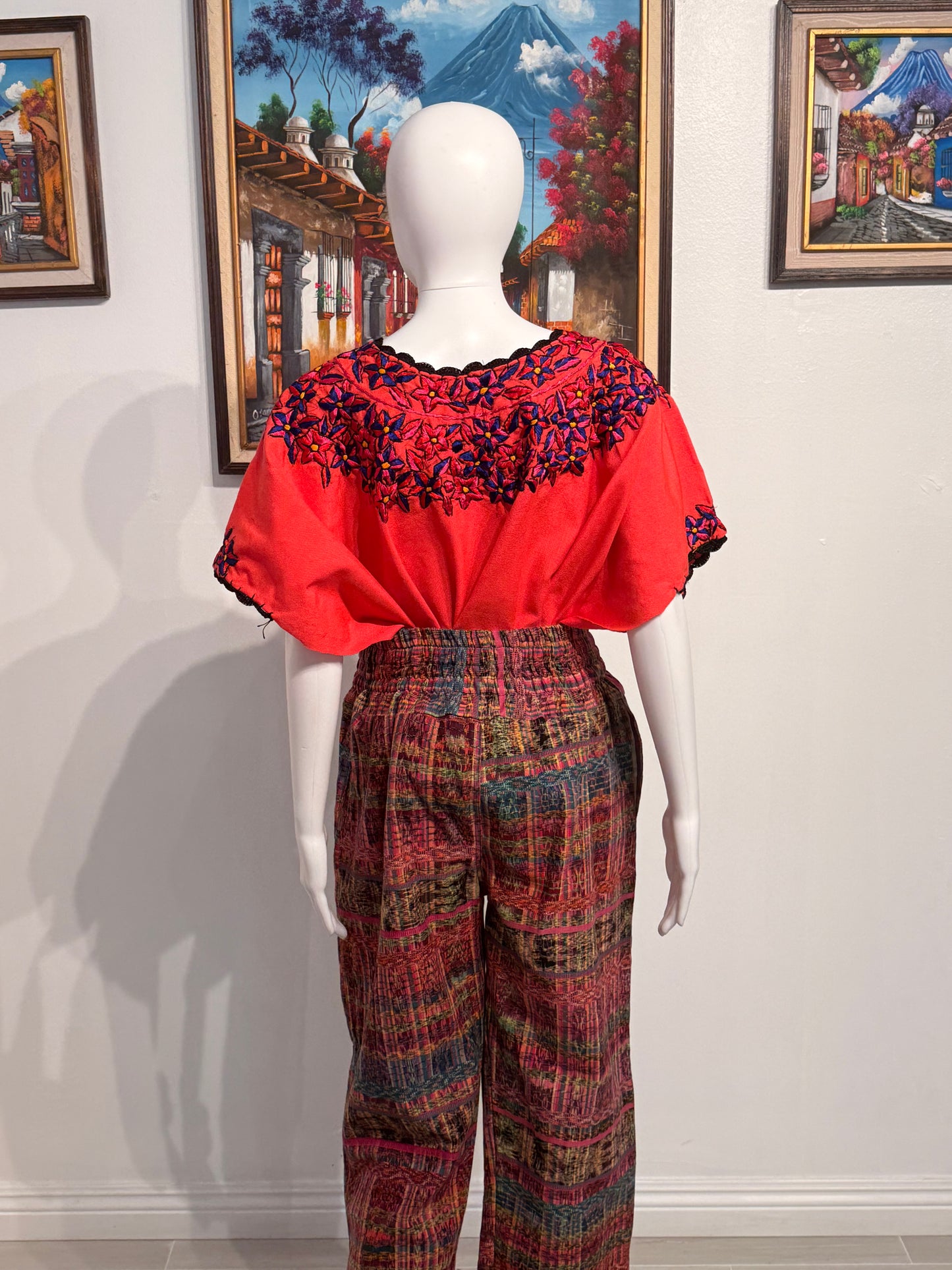 Women's Guatemalan Embroidered Huipil Blouse