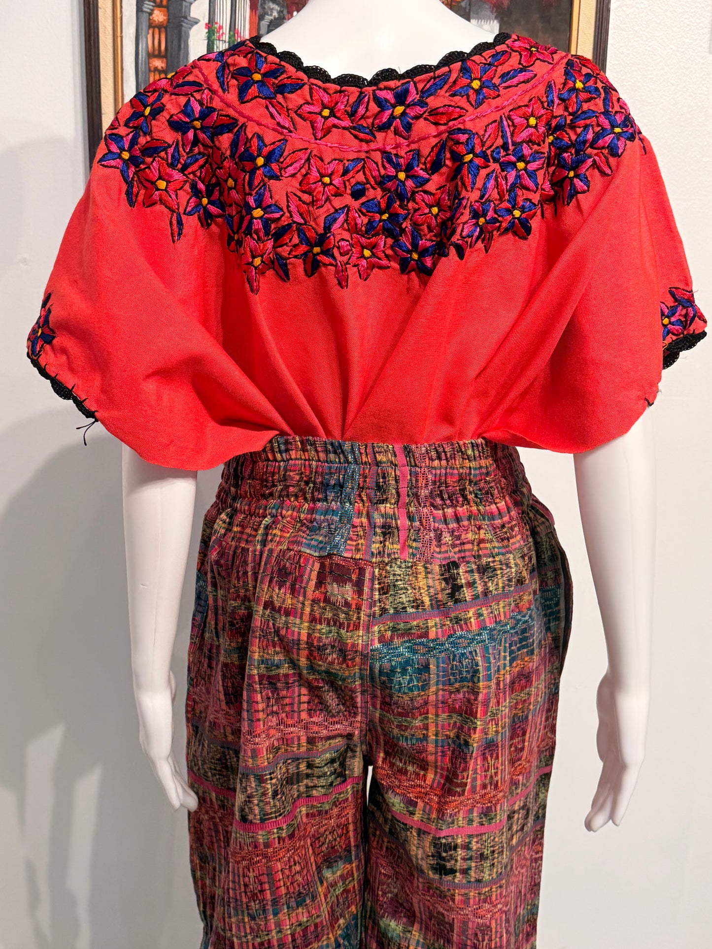 Women's Guatemalan Embroidered Huipil Blouse