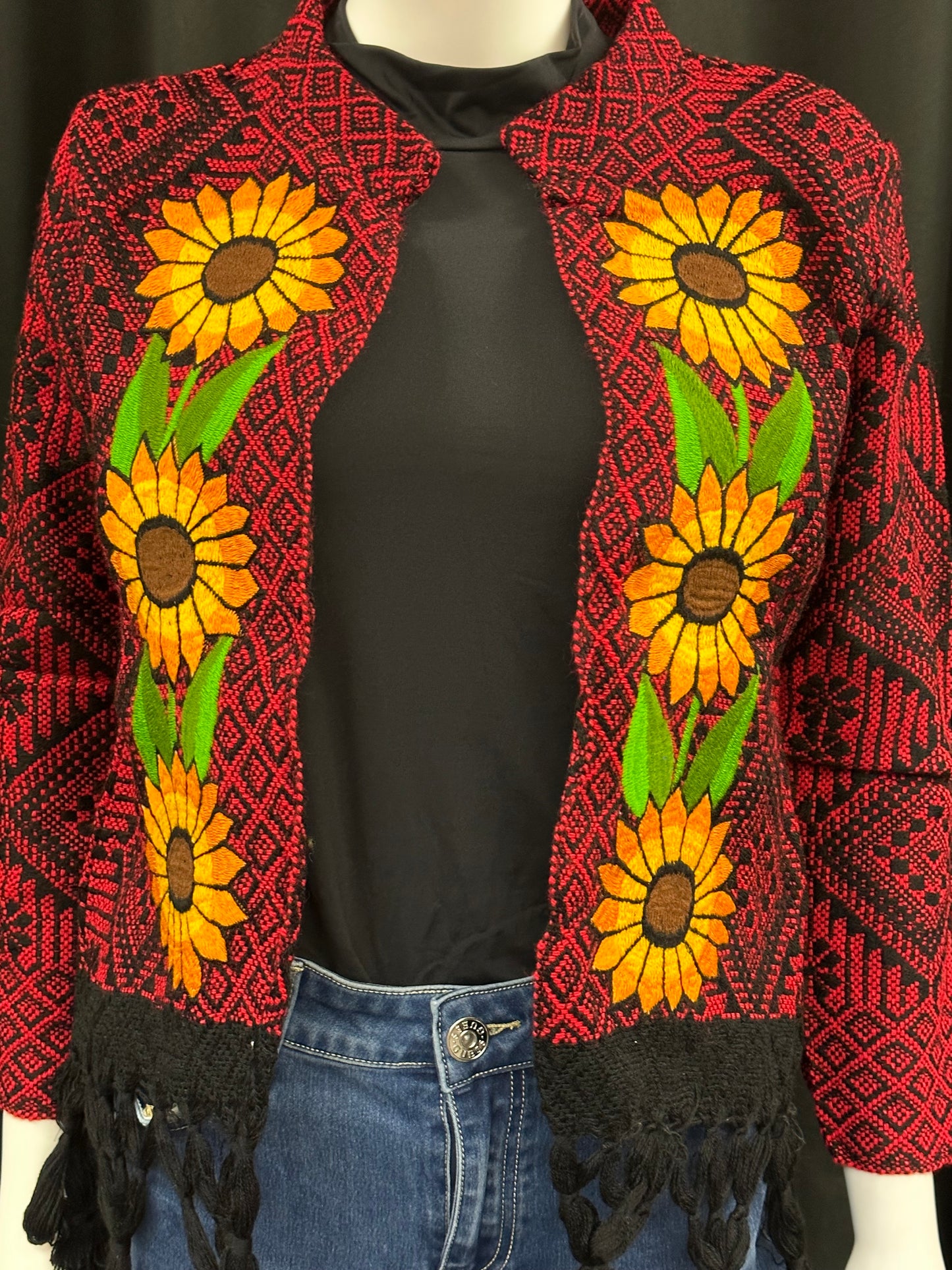 Women's Mexican Fringe Sunflower Embroidered Jacket