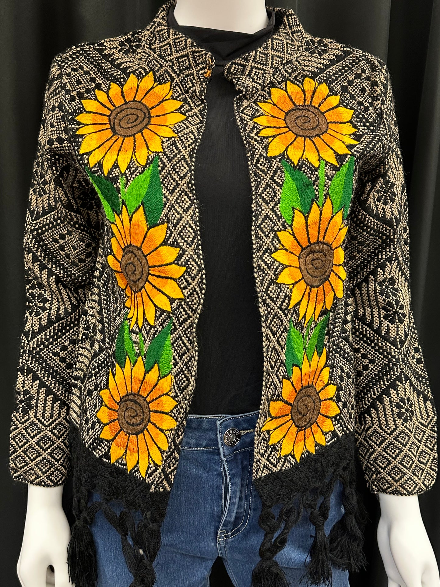 Women's Mexican Fringe Sunflower Embroidered Jacket