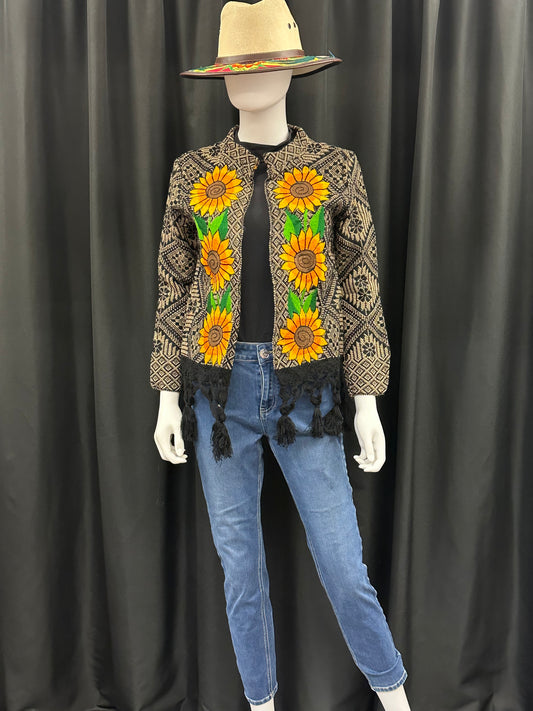 Women's Mexican Fringe Sunflower Embroidered Jacket