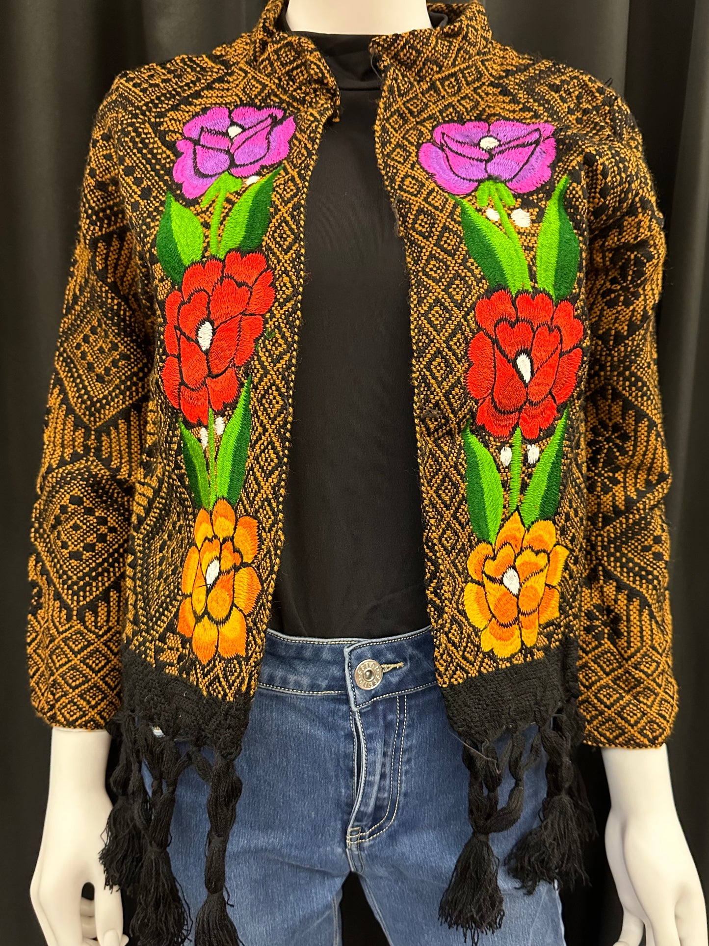 Women's Mexican Fringe Rose Embroidered Jacket