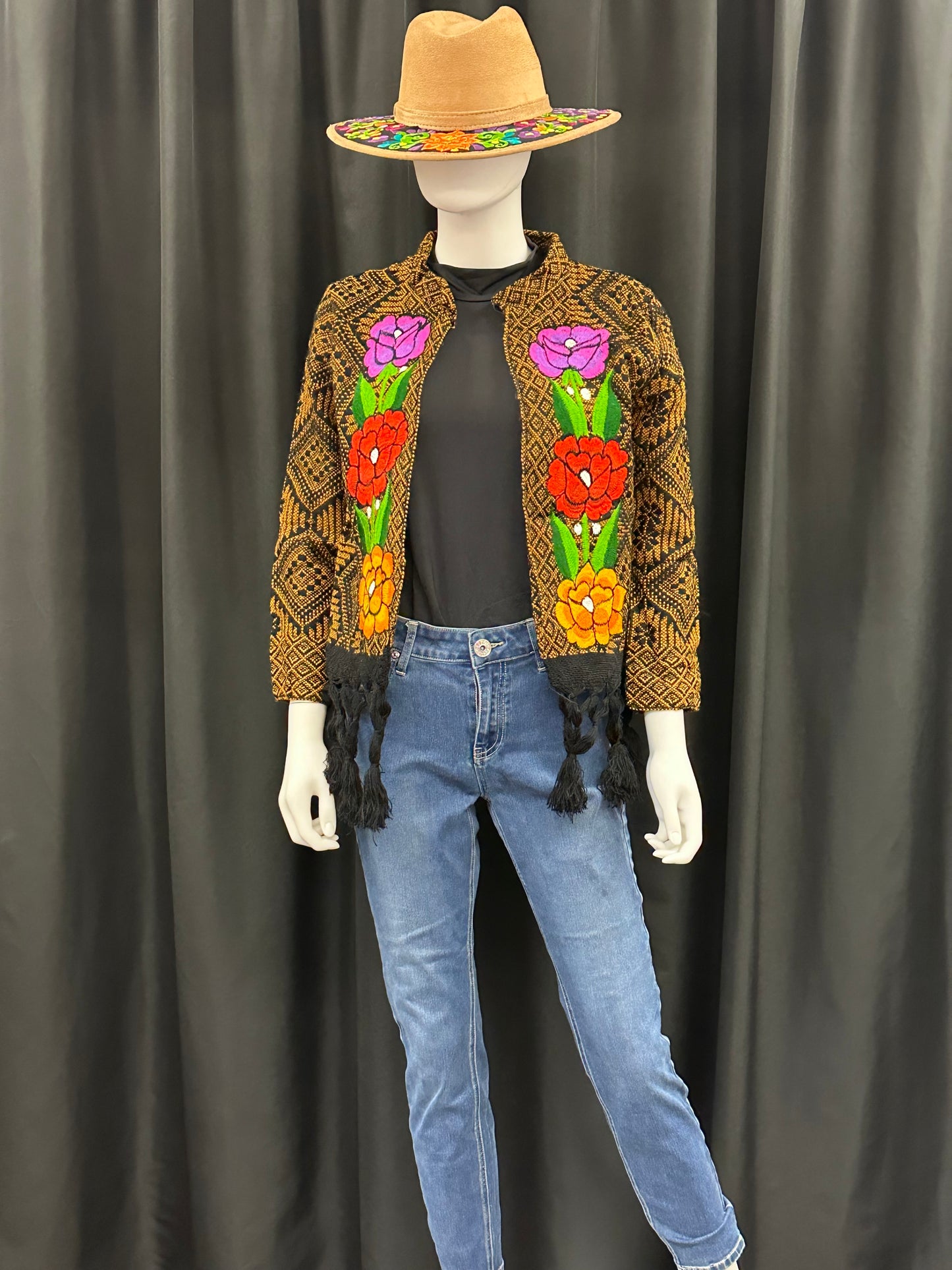 Women's Mexican Fringe Rose Embroidered Jacket