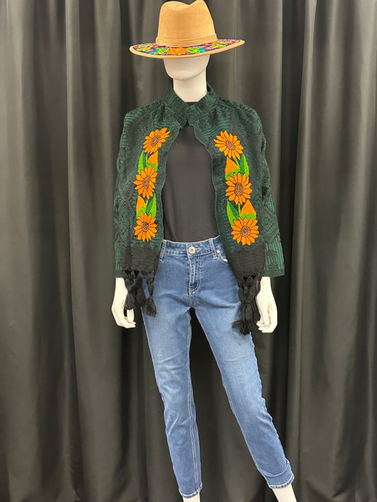 Women's Mexican Fringe Sunflower Embroidered Jacket