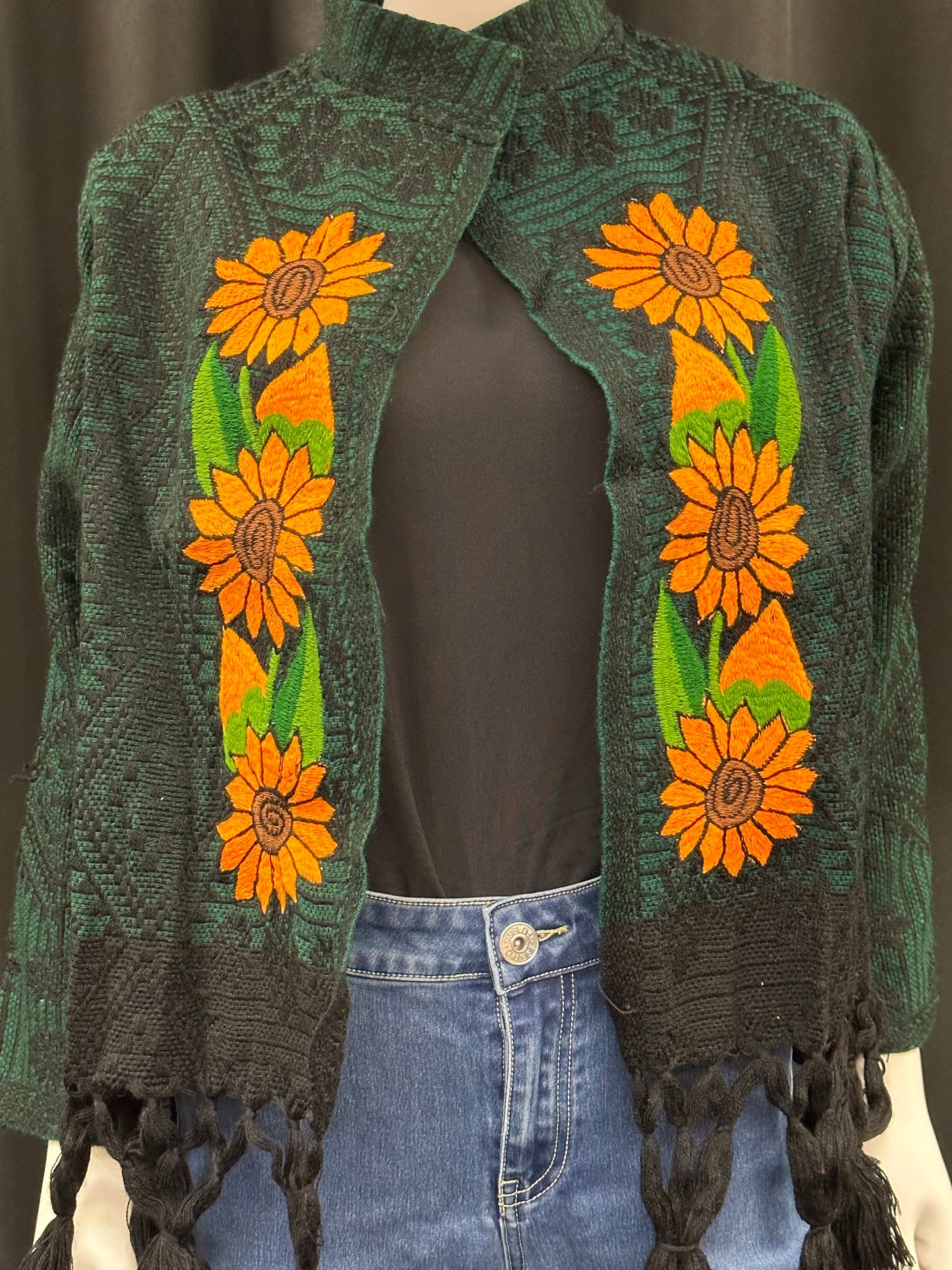 Women's Mexican Fringe Sunflower Embroidered Jacket