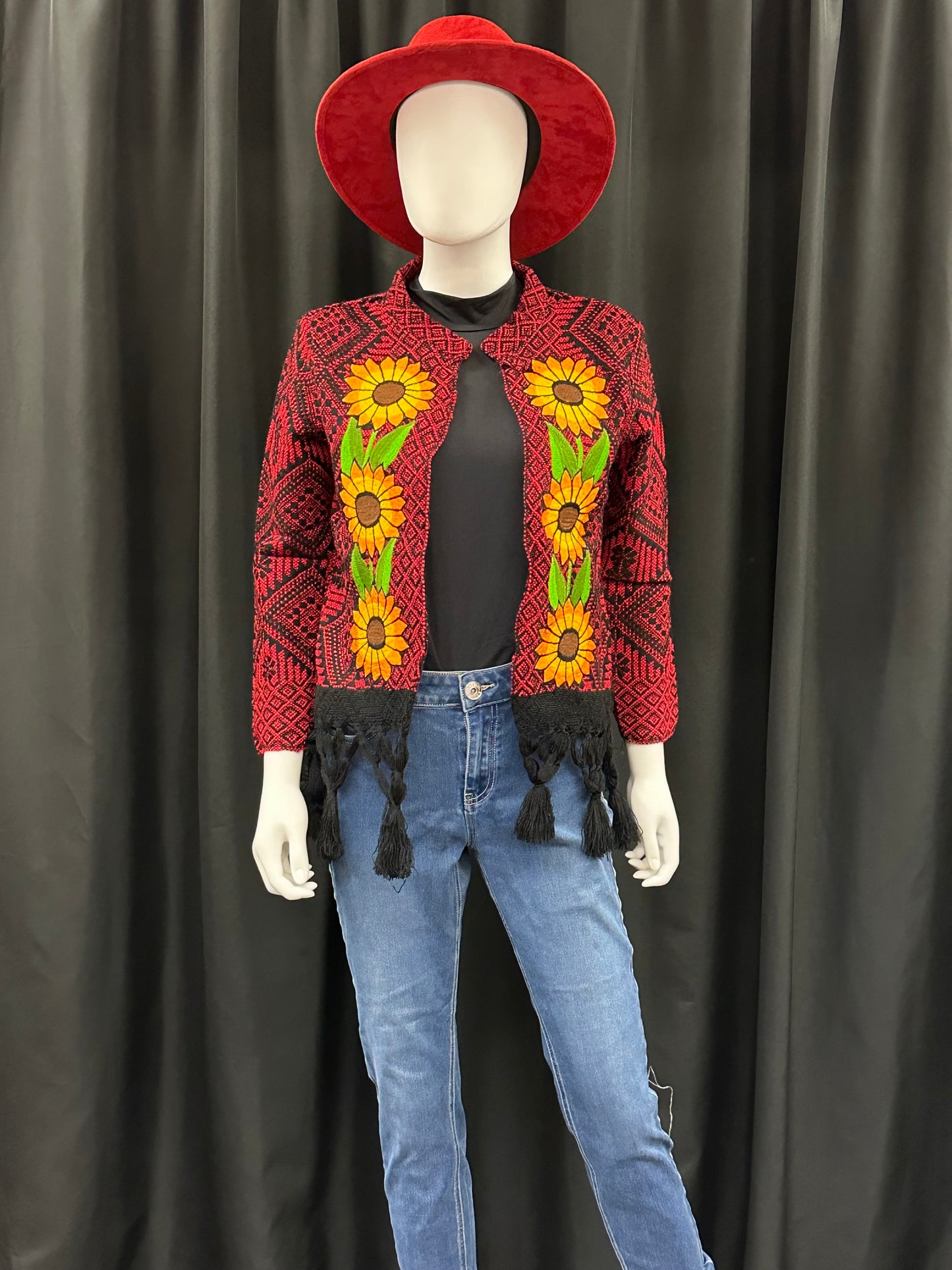 Women's Mexican Fringe Sunflower Embroidered Jacket