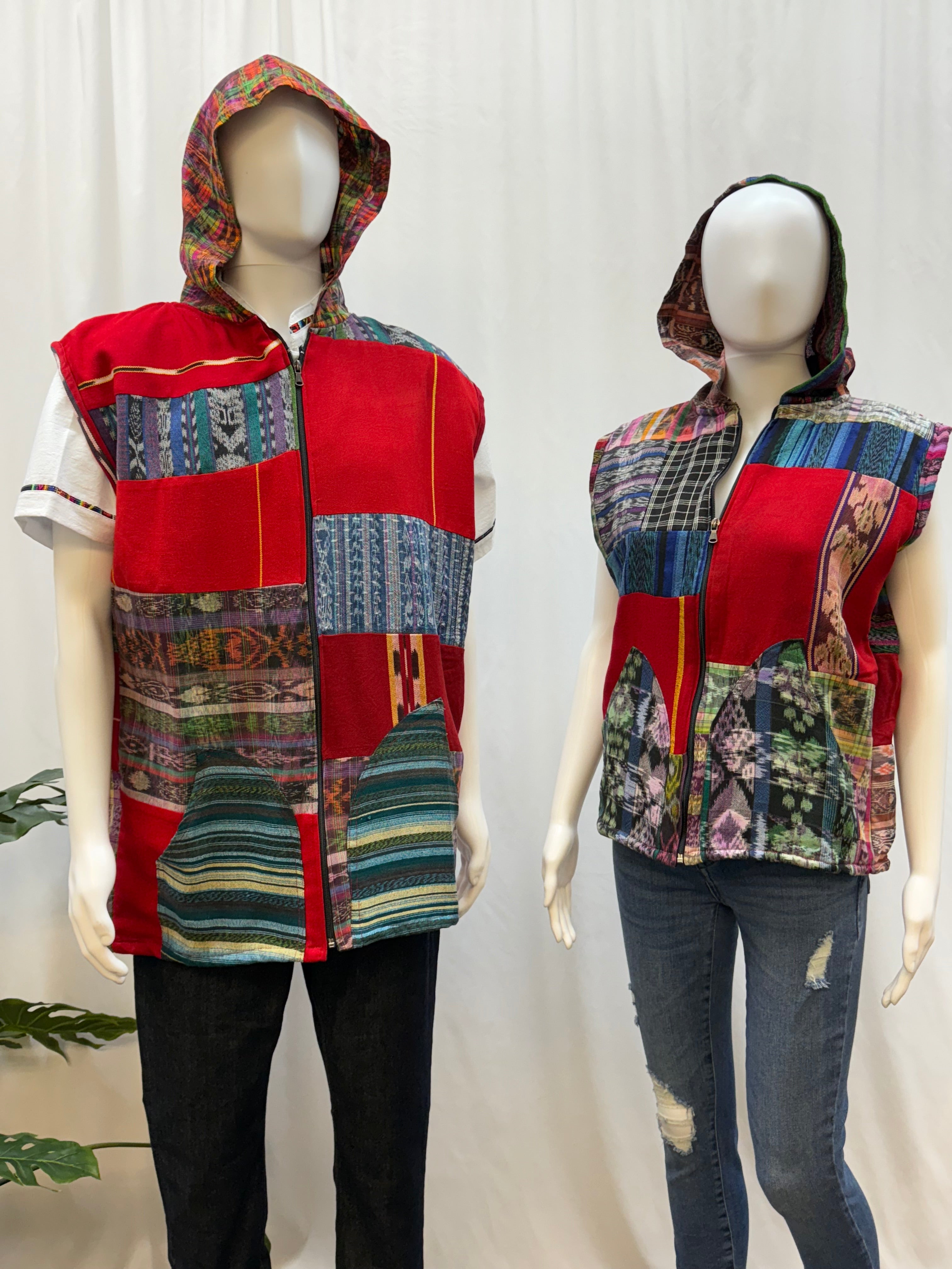 Women's Hand Woven Hoodie Patchwork Guatemalan Vest – Tikal Fashions