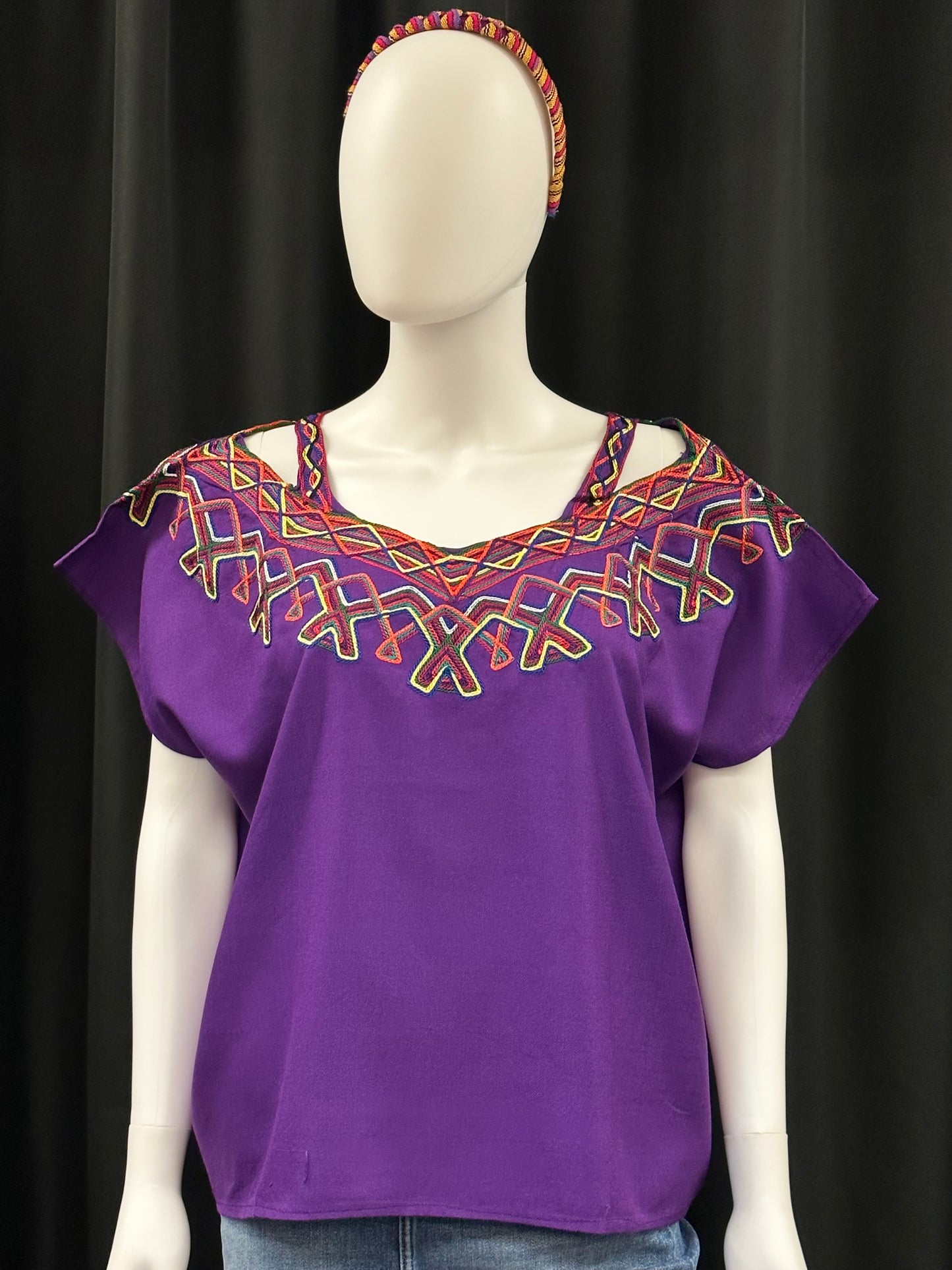 Women's Guatemalan Embroidered Huipil Blouse