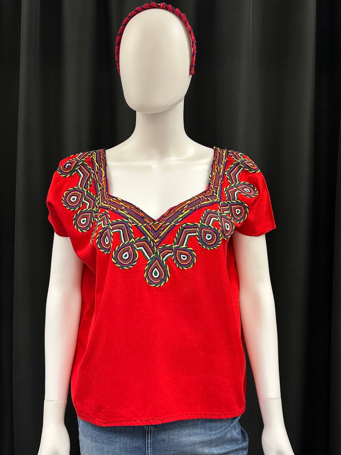 Women's Guatemalan Embroidered Huipil Blouse