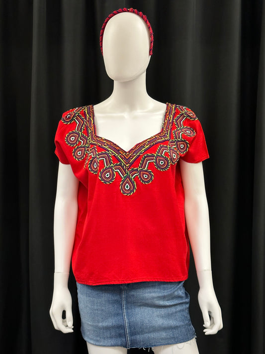 Women's Guatemalan Embroidered Huipil Blouse