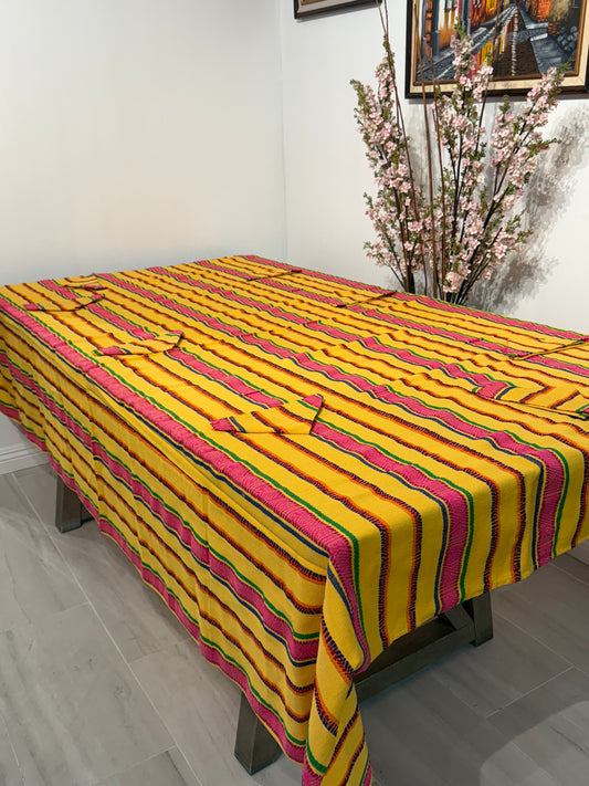 Handwoven Guatemalan Table Cover with Napkins