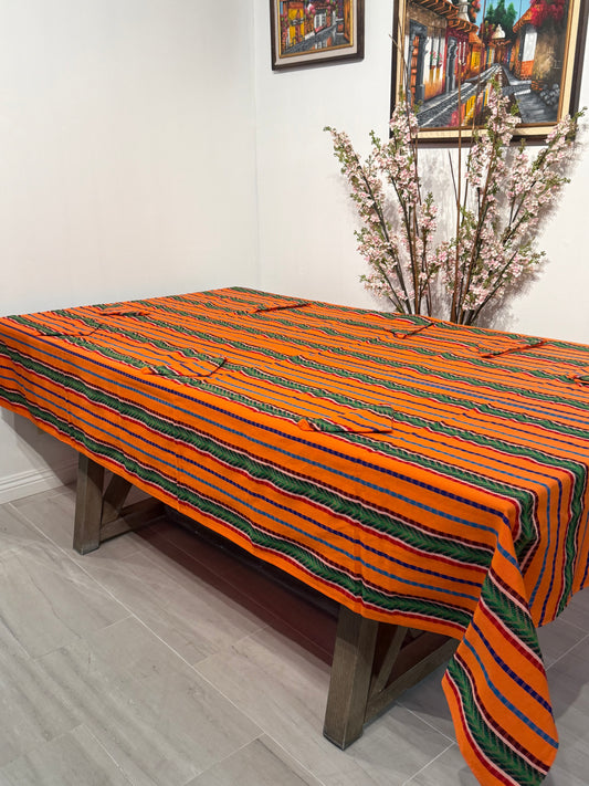 Handwoven Guatemalan Table Cover with Napkins
