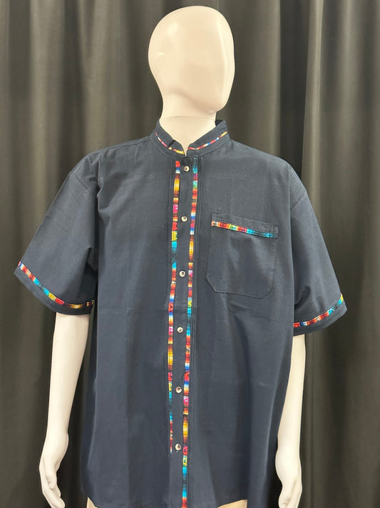 Men's Mexican Embroidered Button Up Guayabera