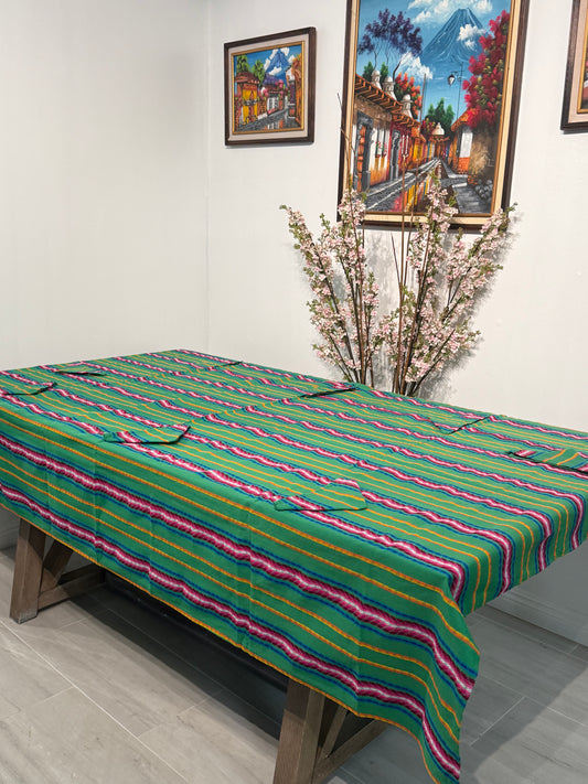 Handwoven Guatemalan Table Cover with Napkins