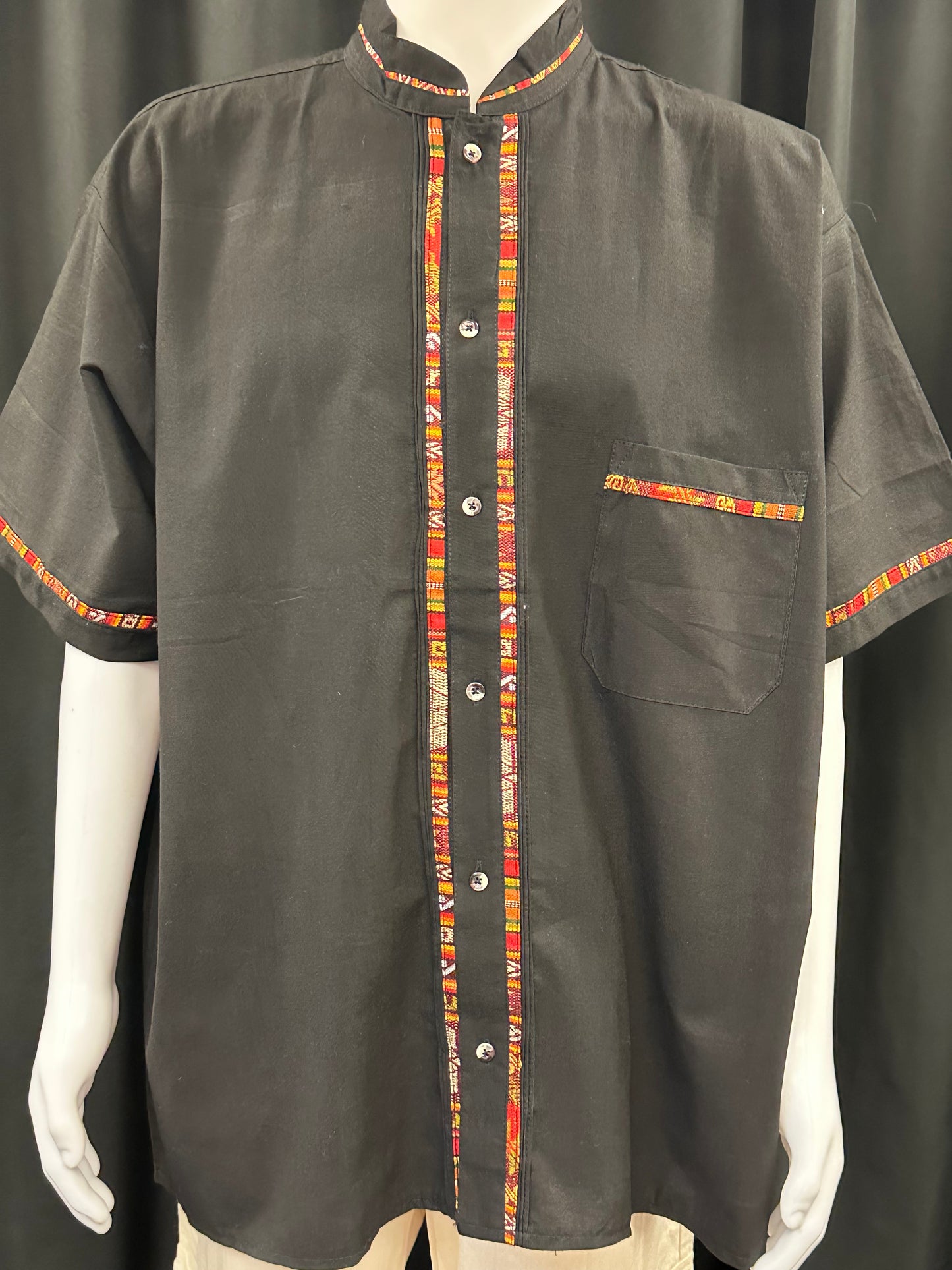 Men's Mexican Embroidered Button Up Guayabera