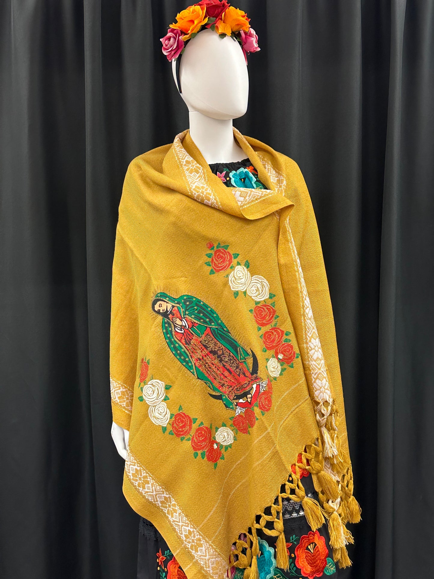 Women's Mexican Virgen de Guadalupe Rebozo