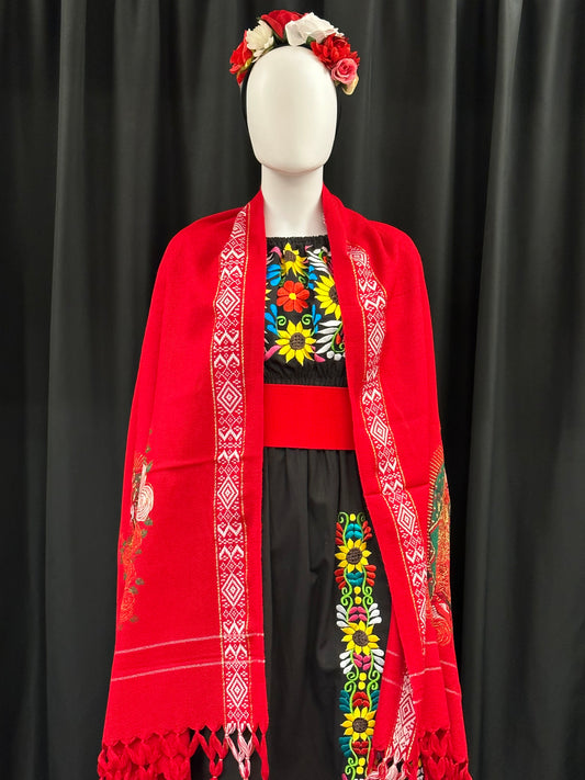 Women's Mexican Virgen de Guadalupe Rebozo