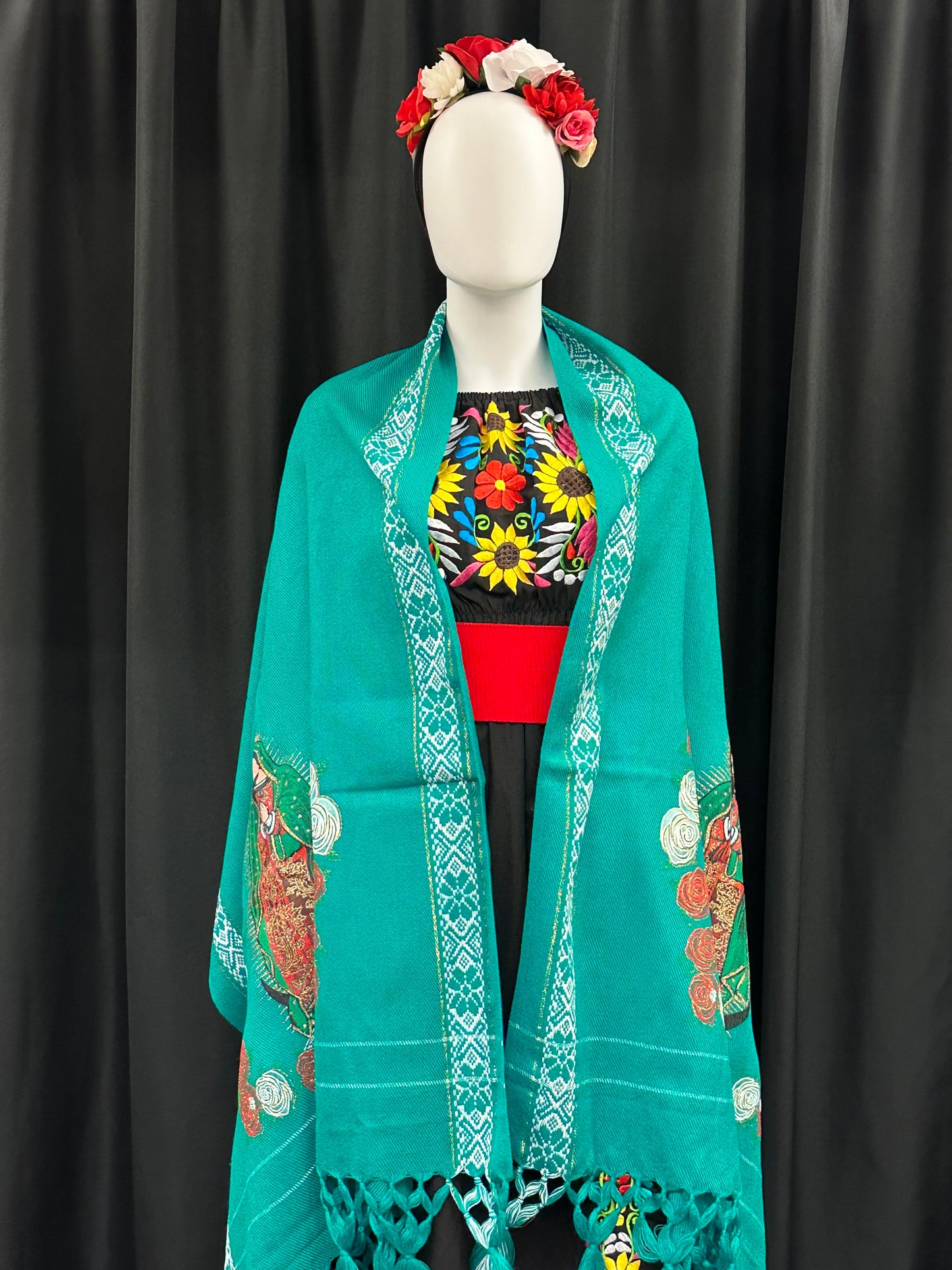 Women's Mexican Virgen de Guadalupe Rebozo