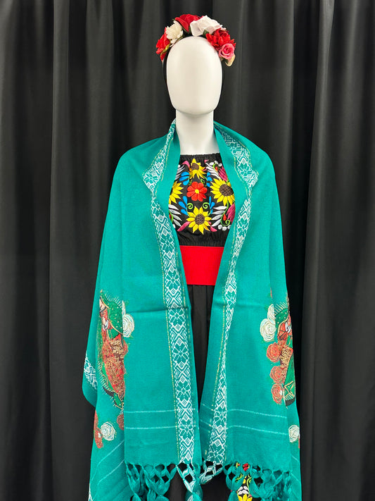 Women's Mexican Virgen de Guadalupe Rebozo