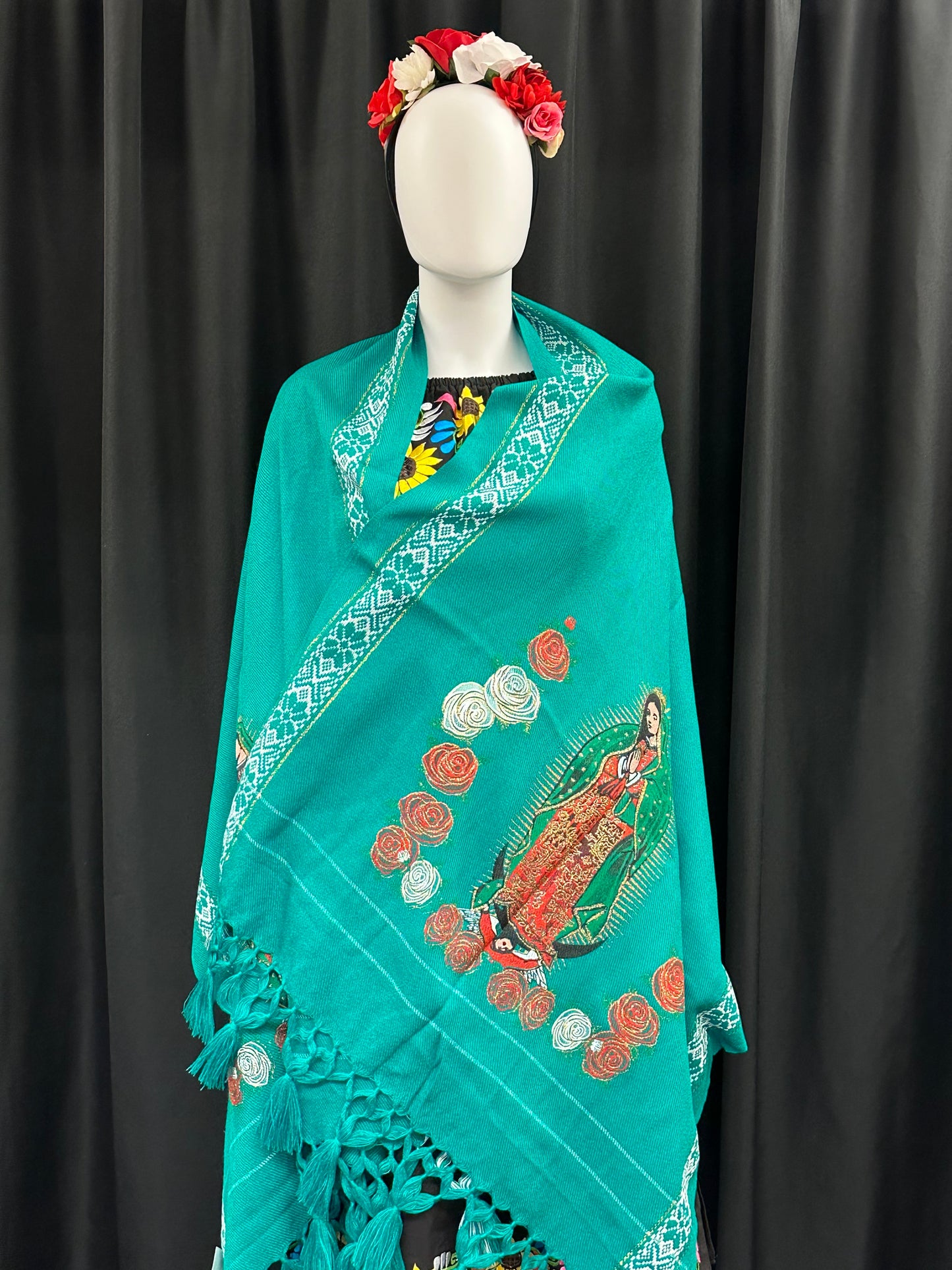 Women's Mexican Virgen de Guadalupe Rebozo