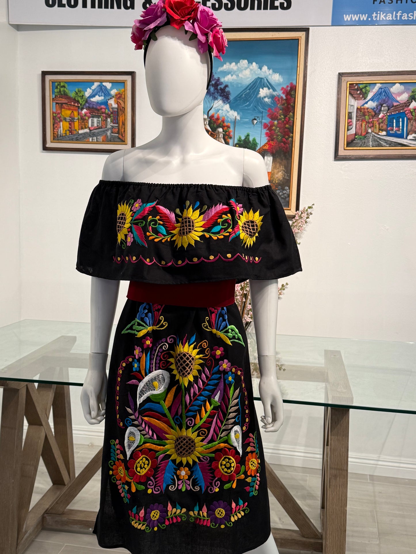 Women's Mexican Embroidered Off the Shoulder Dress