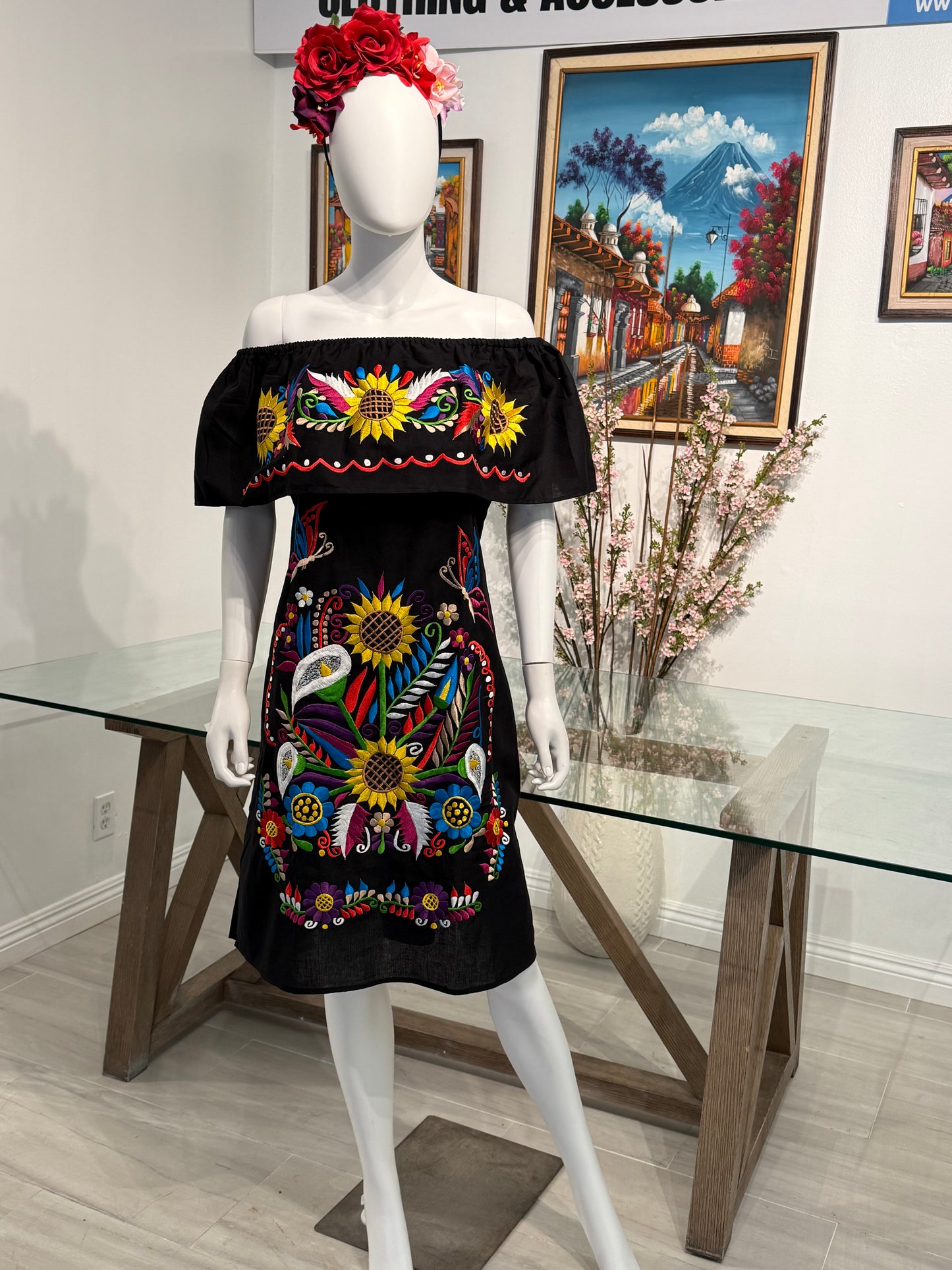 Women's Mexican Embroidered Off the Shoulder Dress