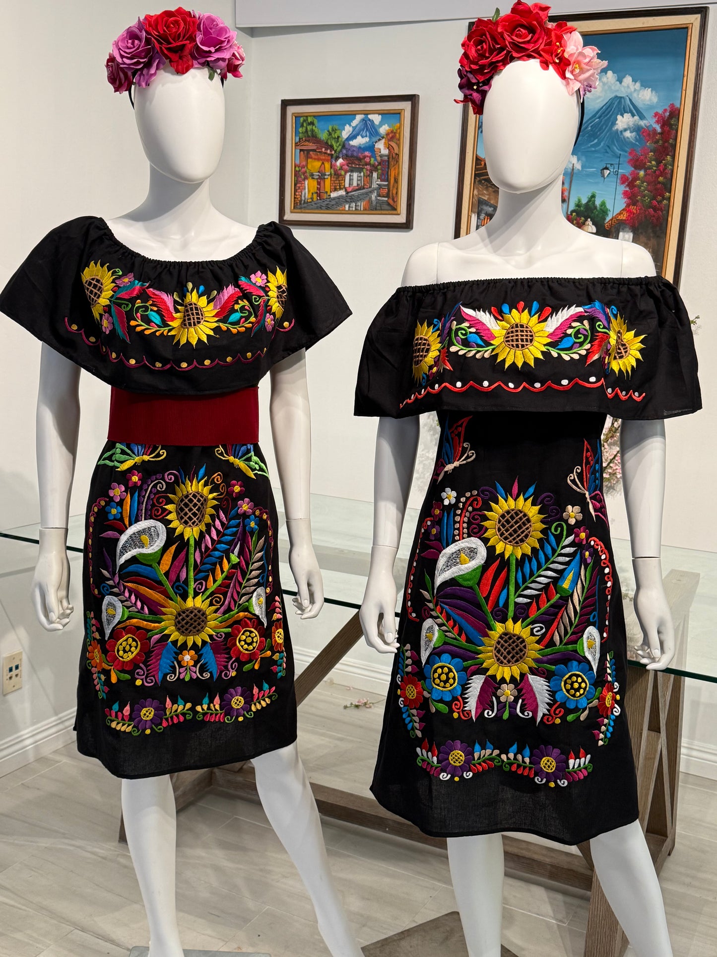 Women's Mexican Embroidered Off the Shoulder Dress