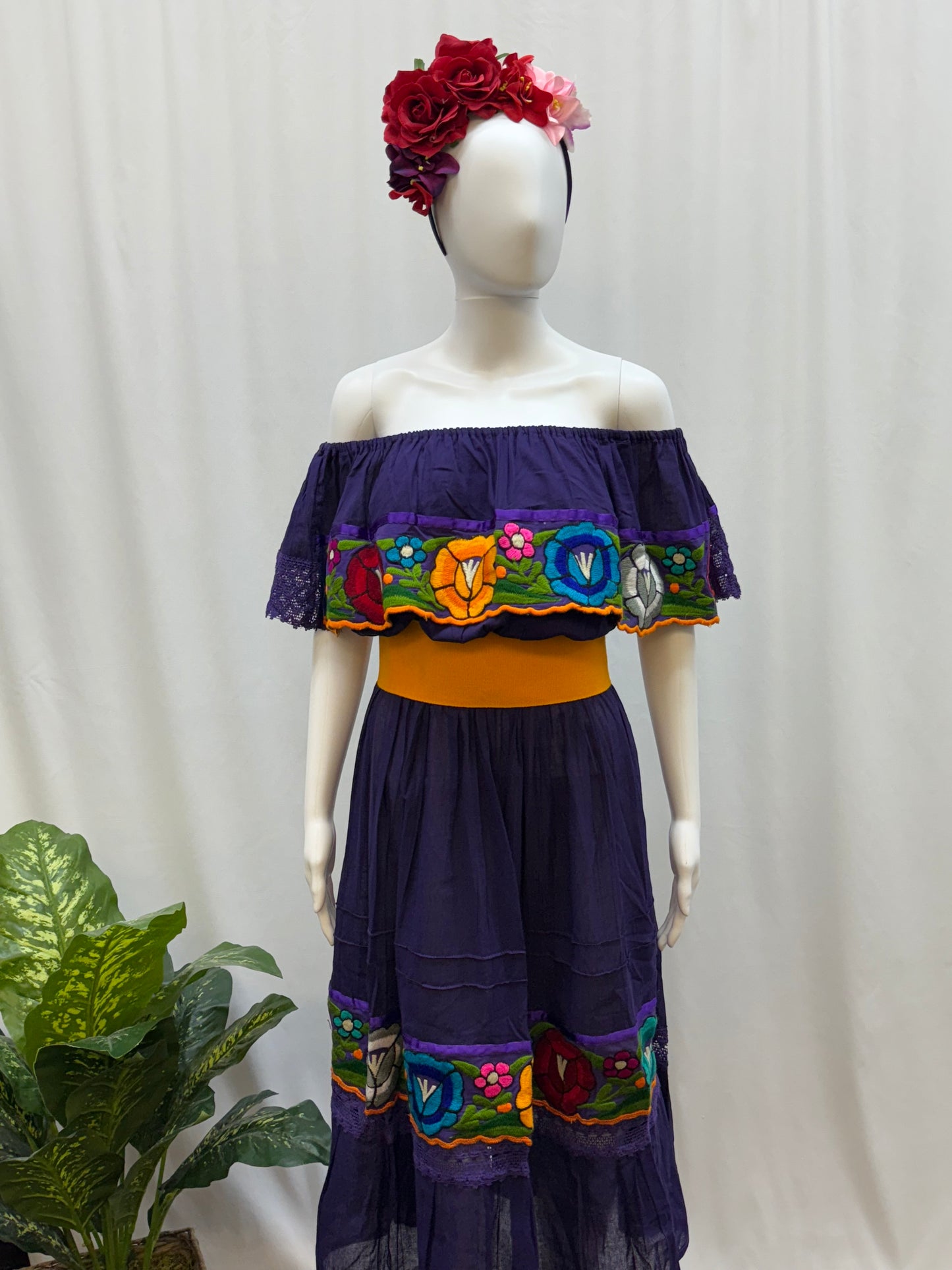 Women's Mexican Embroidered Off the Shoulder Dress