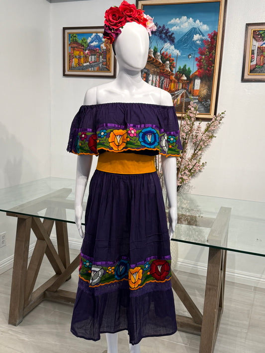 Women's Mexican Embroidered Off the Shoulder Dress