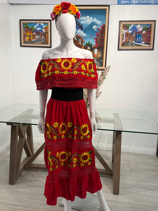 Women's Mexican Embroidered Off the Shoulder Dress