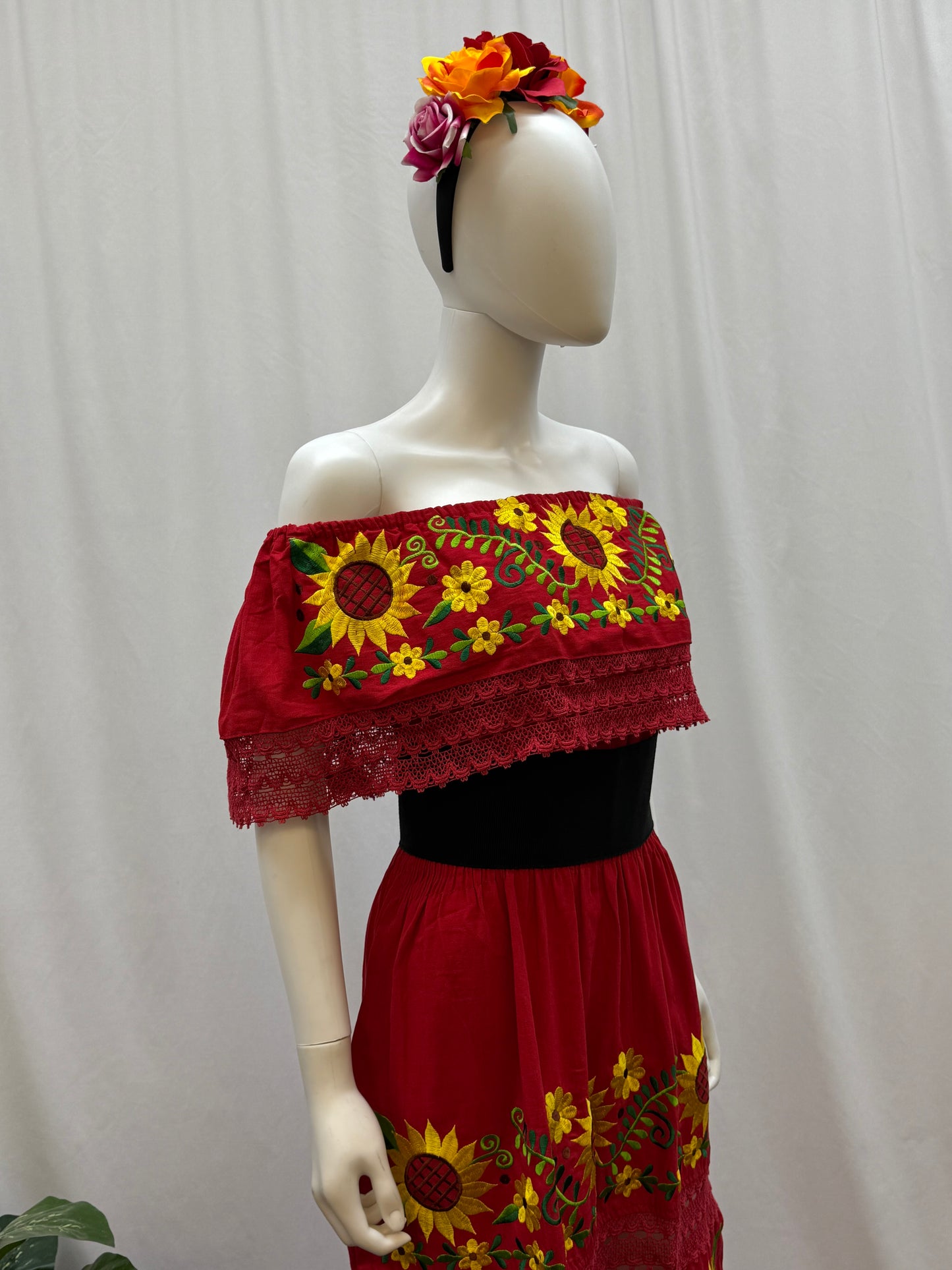 Women's Mexican Embroidered Off the Shoulder Dress