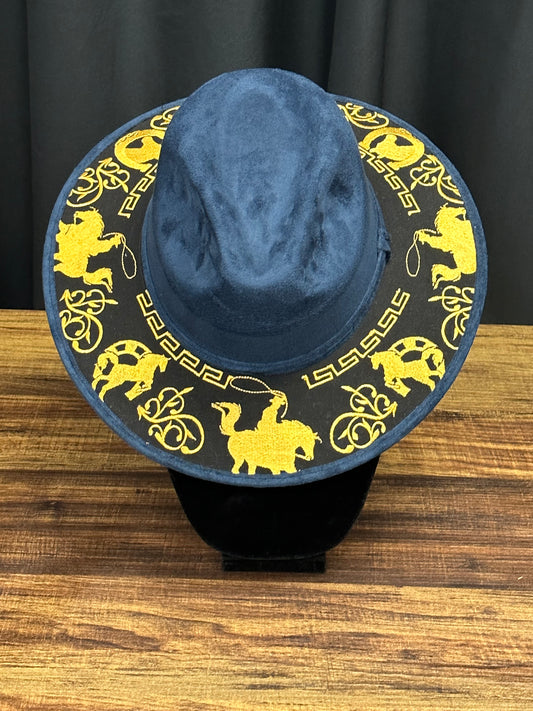 Suede Western Hat with Embroidery