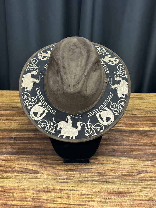 Suede Western Hat with Embroidery