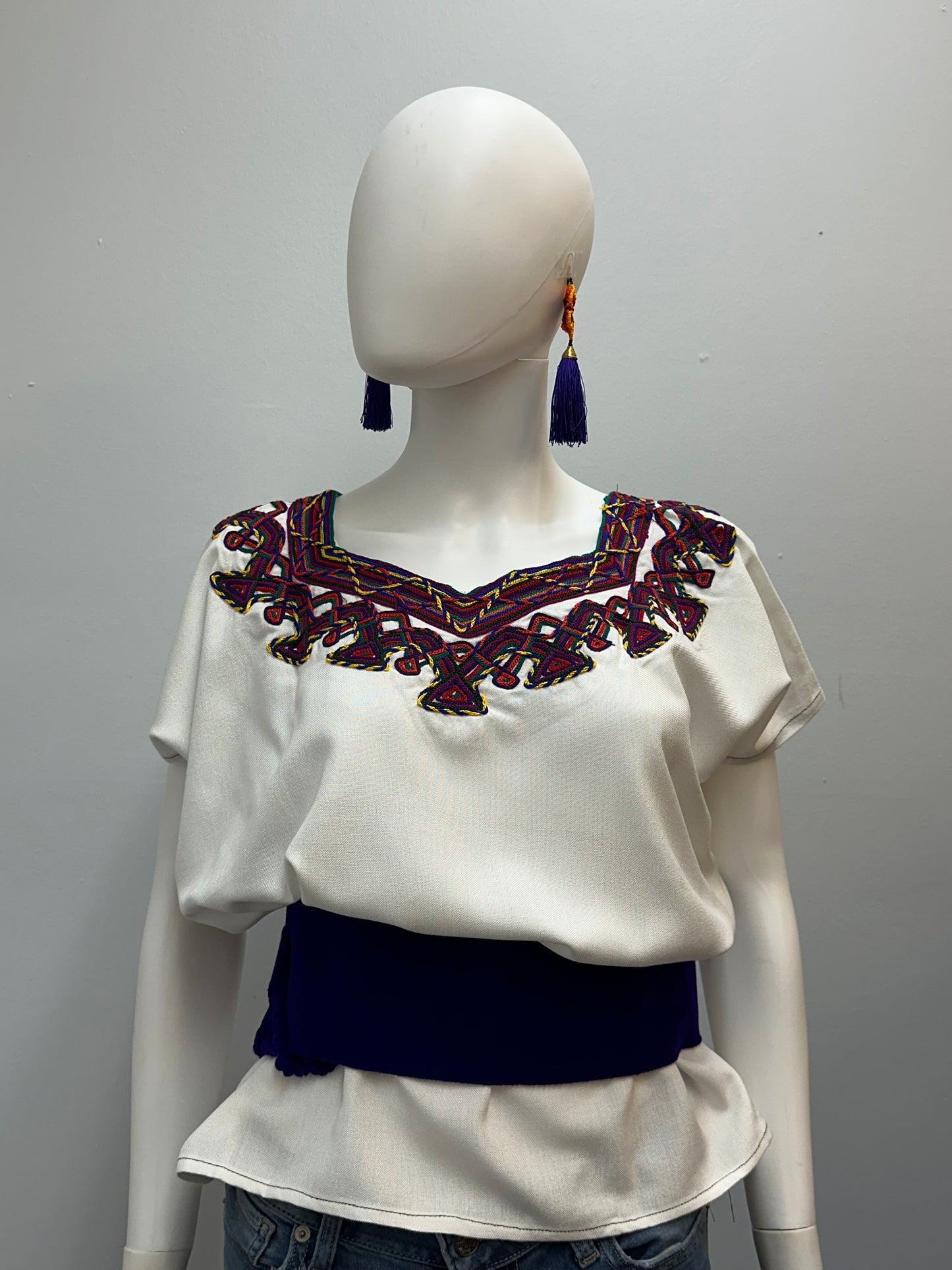 Women's Guatemalan Embroidered Huipil Blouse