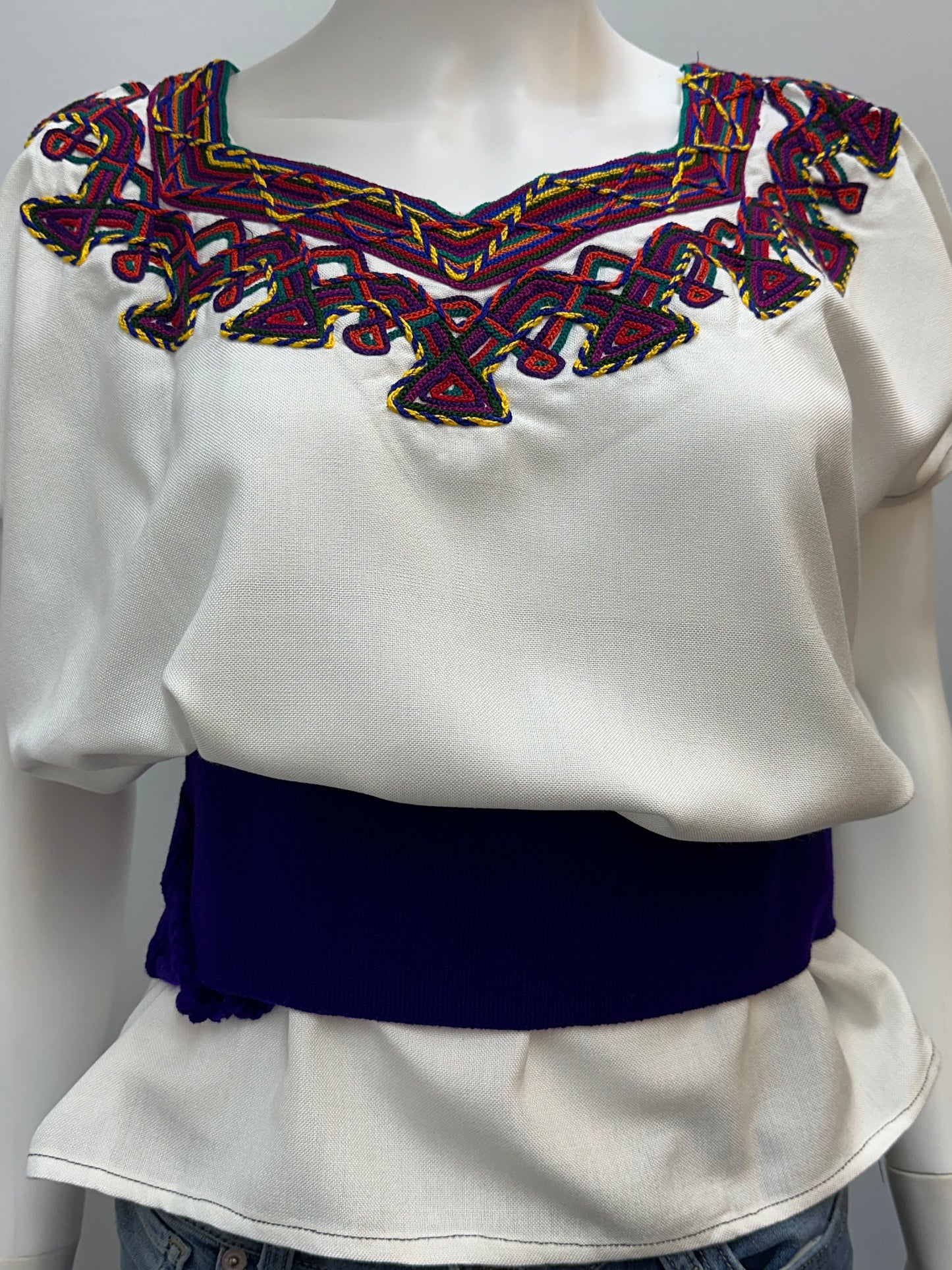 Women's Guatemalan Embroidered Huipil Blouse