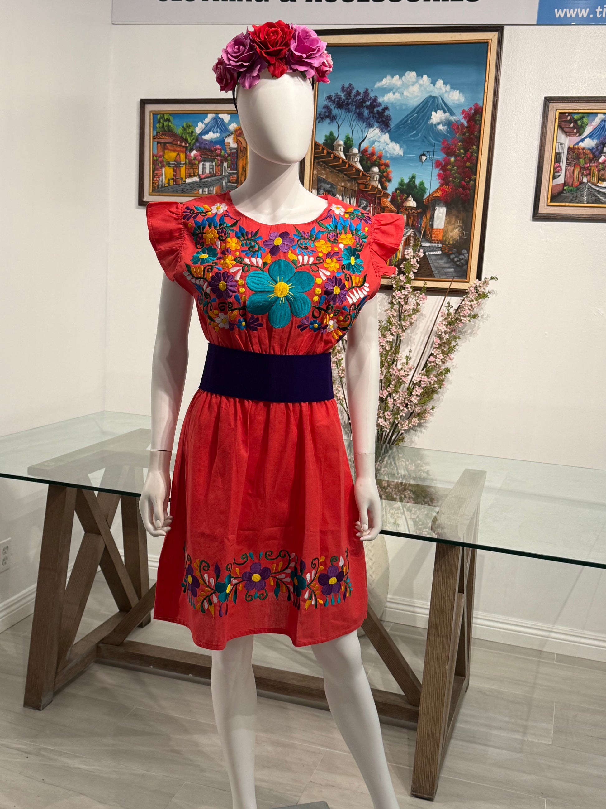 women's mexican embroidered dress Women's Mexican Embroidered Dress Tikal Fashions