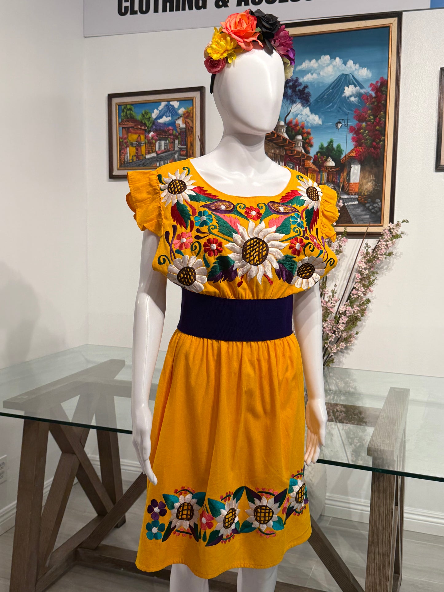 Women's Mexican Sunflower Dress