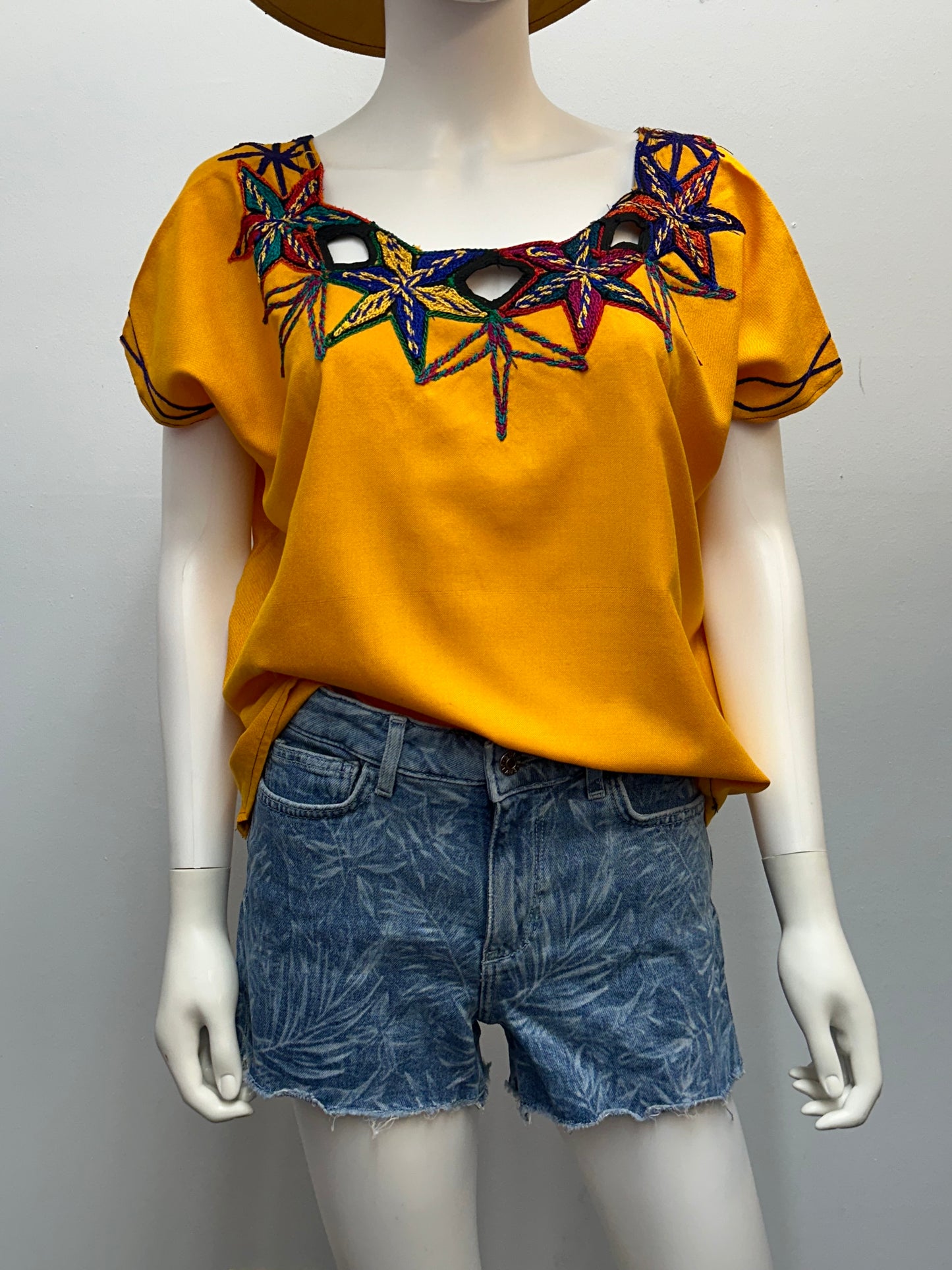 Women's Guatemalan Embroidered Huipil Blouse