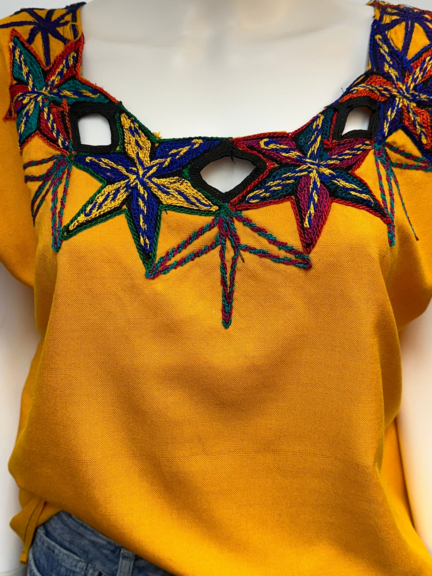 Women's Guatemalan Embroidered Huipil Blouse