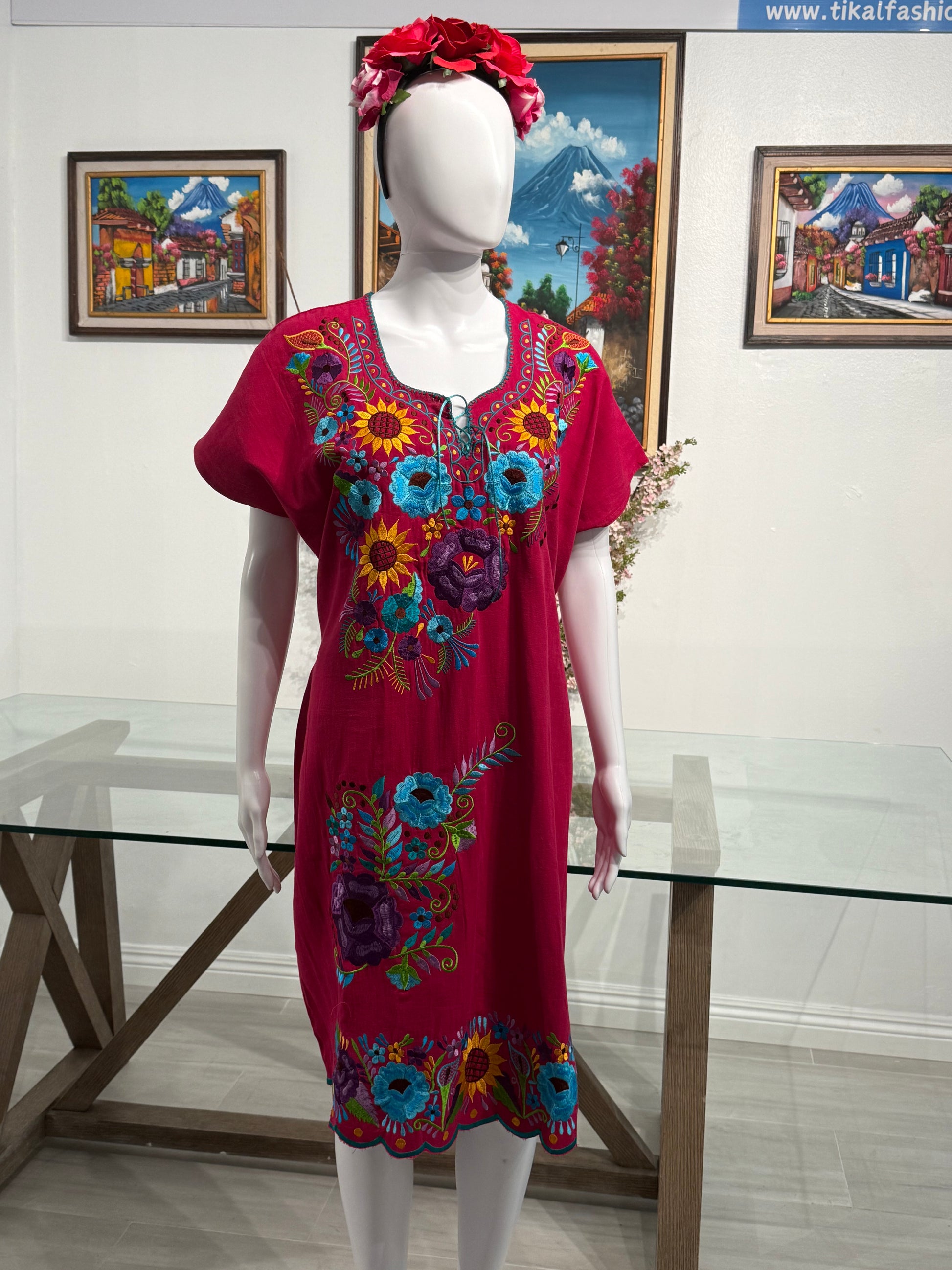 Women's Mexican Embroidered Dress Tikal Fashions Women's Mexican Embroidered Dress Tikal Fashions