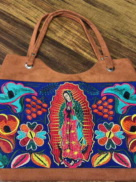 Embroidered Virgen de Guadalupe Purse