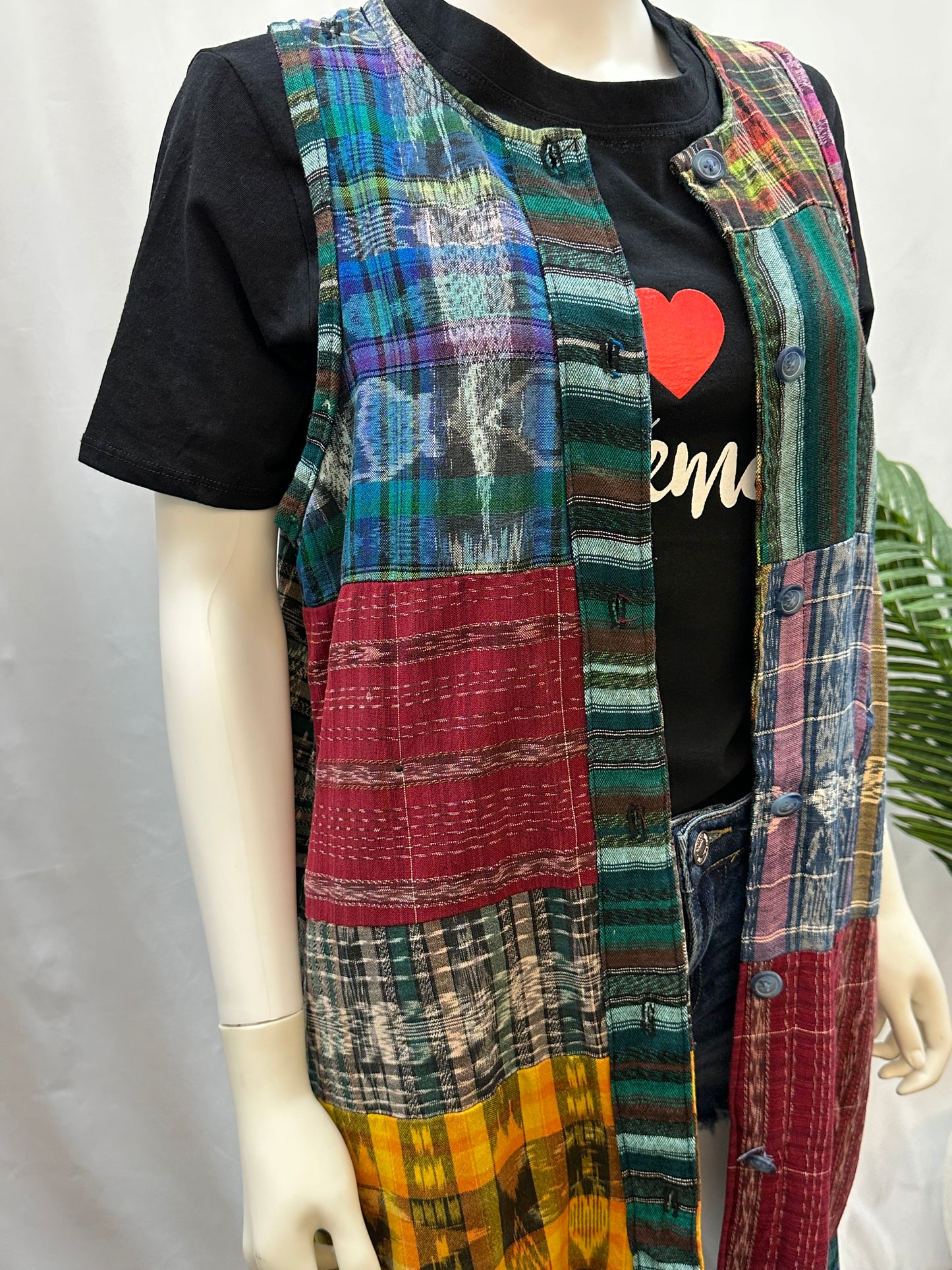 Guatemalan Textile Patchwork Kimono