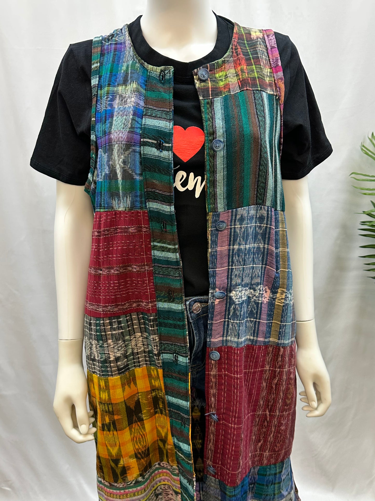 Guatemalan Textile Patchwork Kimono
